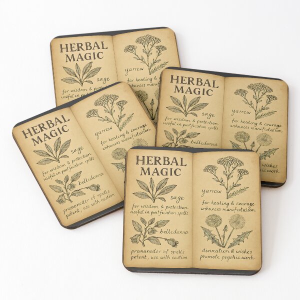 Item preview, Vintage Herbal Spell Book – Botanical Witchcraft Illustration for Magic Lovers designed and sold by Psycho-Crazy.