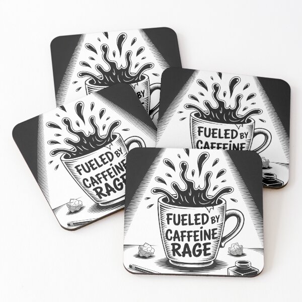 Item preview, Fueled by Caffeine and Pure Rage designed and sold by Vivid Art Zone.