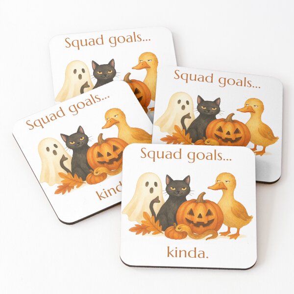 Item preview, Sarcastic Halloween Squad – Ghost, Black Cat, Duck and Pumpkin Illustration designed and sold by SillentDesign.