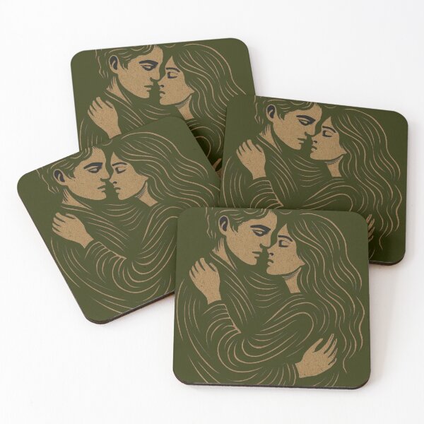 Item preview, Romantic Couple Embrace Art | Elegant Love Illustration | Heartfelt Relationship Design designed and sold by KDesignCrafts.