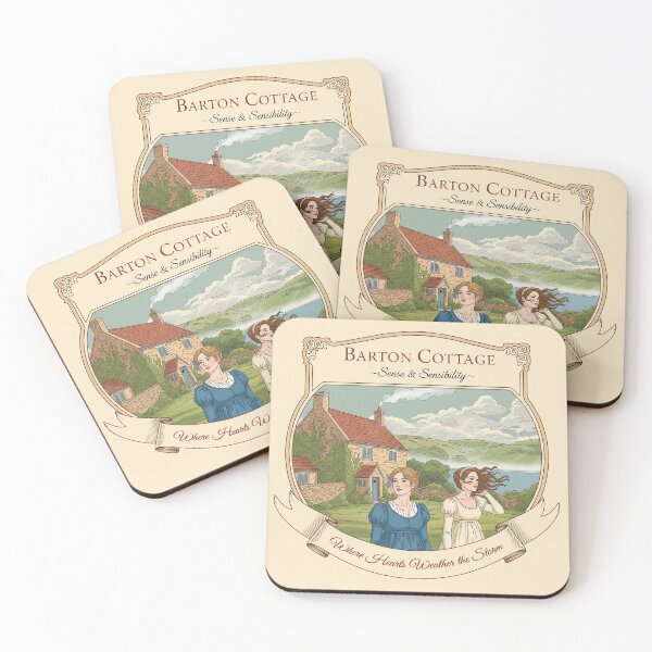 Item preview, Barton Cottage Sticker, Sense and Sensibility Art, Jane Austen Vintage Travel Design, Regency Era Weather Scene designed and sold by JakaLeMarque.