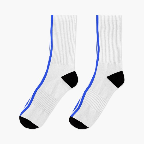 Item preview, Single Stripe with 2 Thick Pinstripes (Neon Blue on White) designed and sold by Racing Stripes Only.