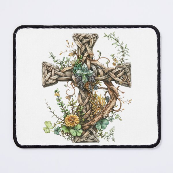 Item preview, Celtic Cross with Wildflowers and Vines designed and sold by CelticSoulShop.