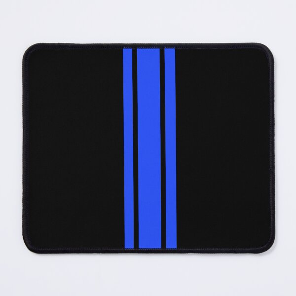 Item preview, Single Stripe with 2 Thick Pinstripes (Neon Blue on Black) designed and sold by Racing Stripes Only.
