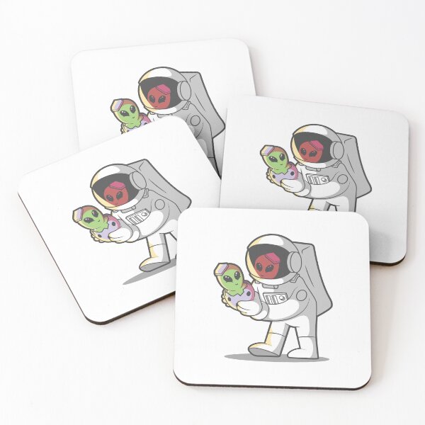 Item preview, Astronaut with Baby Alien – Cute Space Cartoon Design designed and sold by Fandraw.