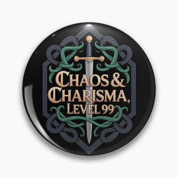 Artikelvorschau, Chaos & Charisma Level 99 RPG Gamer Fantasy Schwert Design entworfen und verkauft von Serbin.