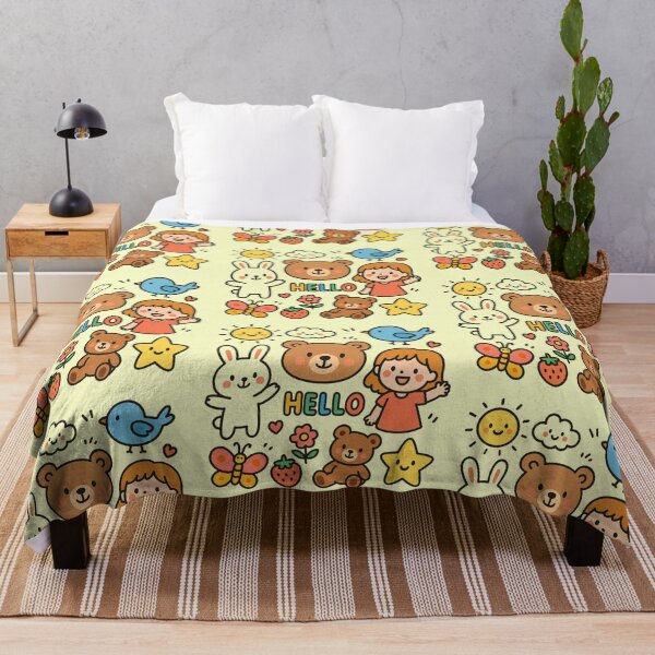 Item preview, Cute cartoon design Throw Blankets & Tapestries , Pillow designed and sold by cutedigistickery.