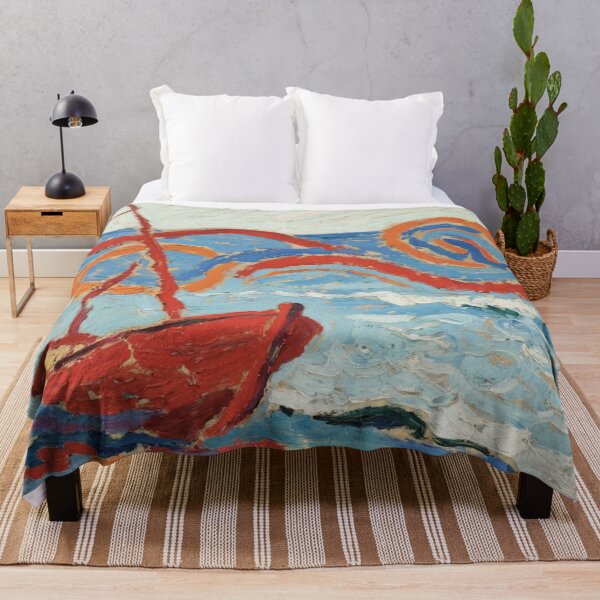 Item preview, Red Boat from Newton Ferrers3(watercolour + AI) designed and sold by artsmeow.