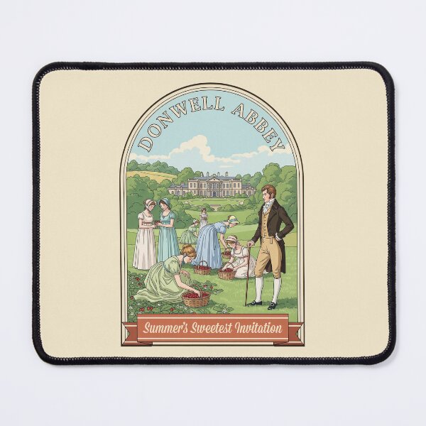 Item preview, Donwell Abbey Sticker, Jane Austen Emma Art, Regency Era Strawberry Picking Scene, Vintage Travel Design designed and sold by JakaLeMarque.