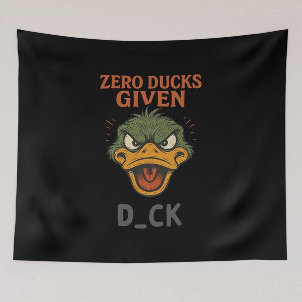 Item preview, Zero Ducks Given – Funny Retro Angry Duck Cartoon Design designed and sold by NatureStyle555.