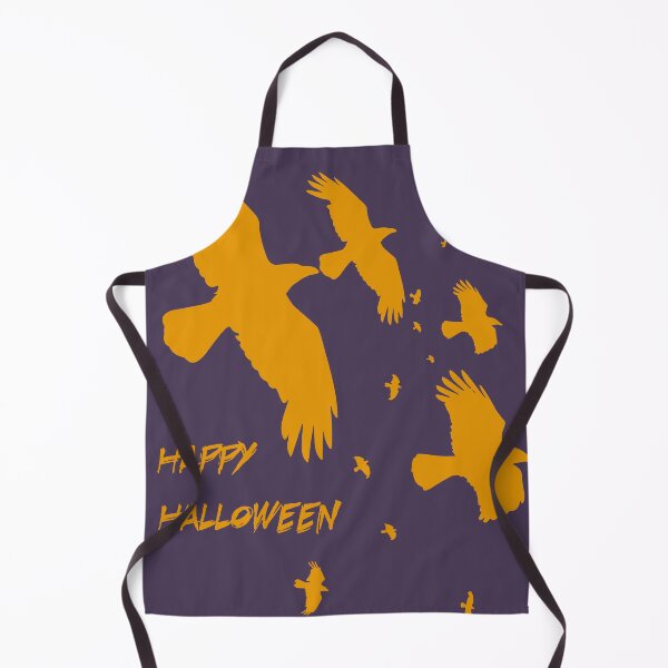Item preview, Feliz Halloween Cuervos en vuelo Vector Silueta Naranja designed and sold by taiche.
