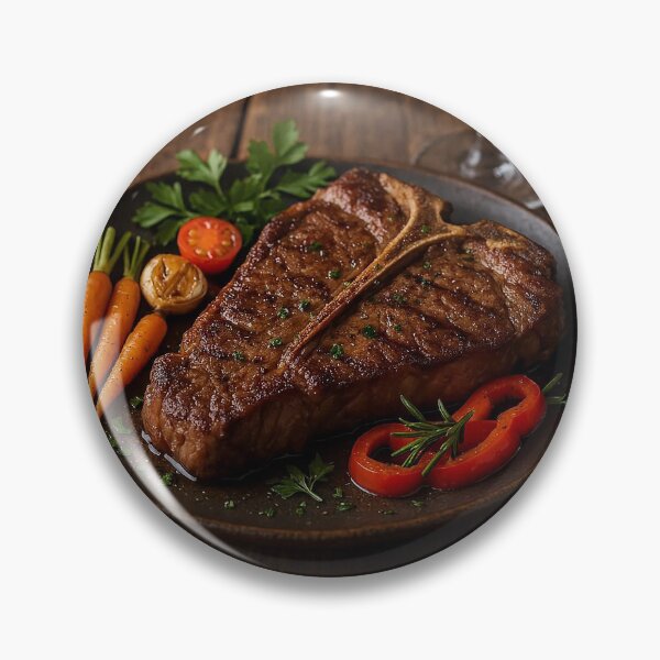 Artikelvorschau, Ein schöner Abend: T-Bone-Steak und ein Glas Rotwein entworfen und verkauft von nikkolaus.
