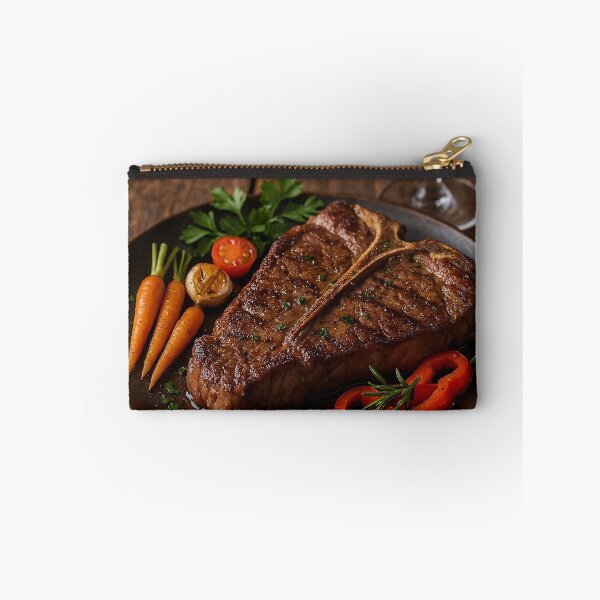 Item preview, A Good Night Out: T-Bone Steak and a Glass of Red Wine designed and sold by nikkolaus.