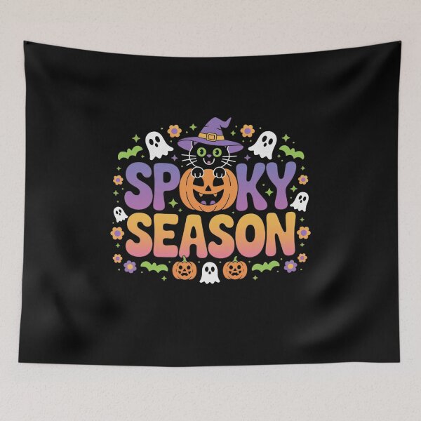 Item preview, Vintage 90s Cat Pumpkin Halloween Retro Floral Spooky Season designed and sold by Mateusz Majcherek.