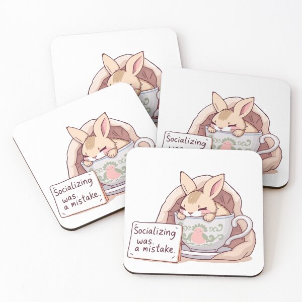 Item preview, Anxious Bunny Sticker – Socializing Was a Mistake – Funny Introvert Quote designed and sold by artchubofficial.