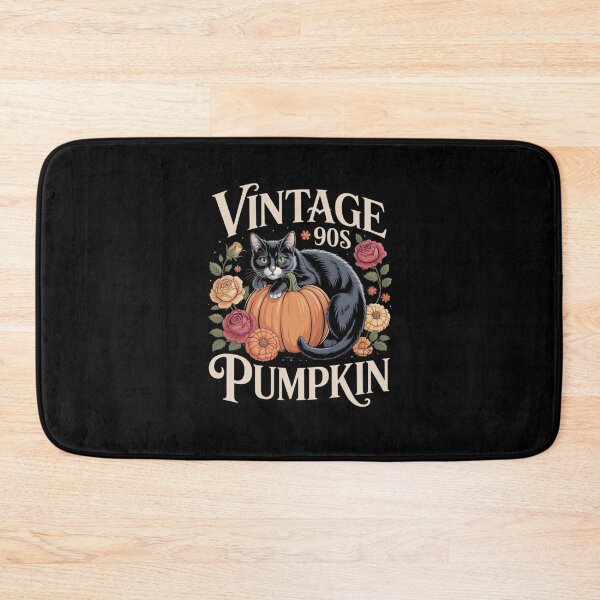 Item preview, Vintage 90s Cat Pumpkin Halloween Retro Floral Spooky Season designed and sold by Mateusz Majcherek.