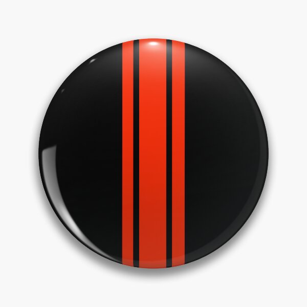 Item preview, Single Stripe with 2 Thick Pinstripes (Bright Red on Black) designed and sold by Racing Stripes Only.
