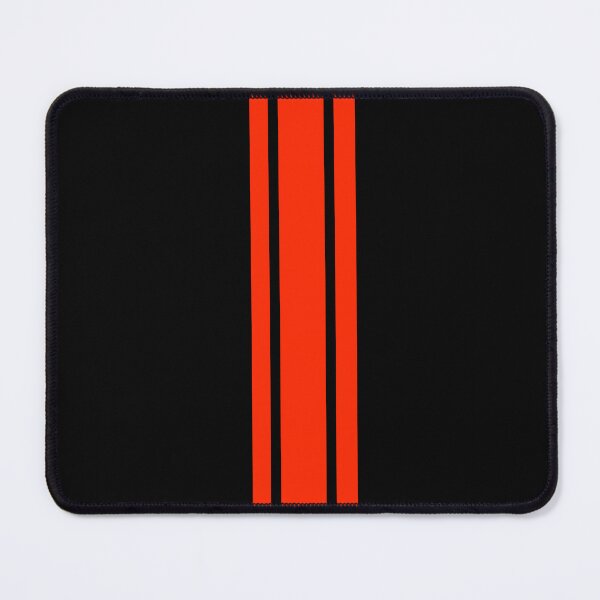 Item preview, Single Stripe with 2 Thick Pinstripes (Bright Red on Black) designed and sold by Racing Stripes Only.