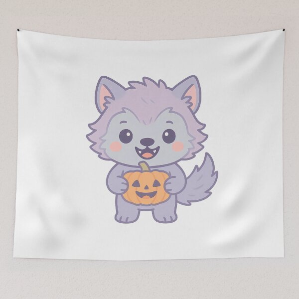 Item preview, Adorable Pastel Werewolf Holding Pumpkin T-Shirt - Cute Halloween Design designed and sold by PrintCreations9.
