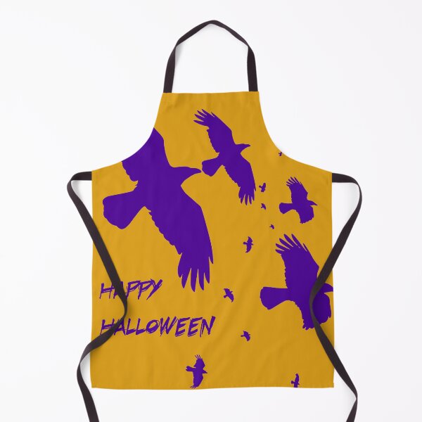Item preview, Feliz Halloween: Cuervos en vuelo, silueta vectorial, color púrpura designed and sold by taiche.