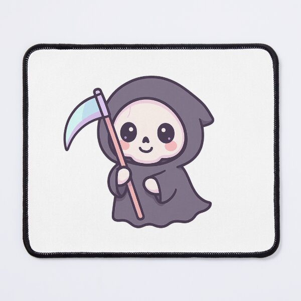 Item preview, Chibi Grim Reaper with Pastel Scythe and Shiny Eyes T-Shirt - Cute Halloween Design designed and sold by PrintCreations9.