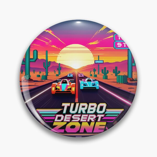 Item preview, Turbo Desert Zone – Retro Pixel Racing Sunset | 16-Bit Arcade Art Print designed and sold by LoliDesignShop.