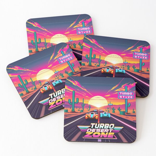 Item preview, Turbo Desert Zone – Retro Pixel Racing Sunset | 16-Bit Arcade Art Print designed and sold by LoliDesignShop.
