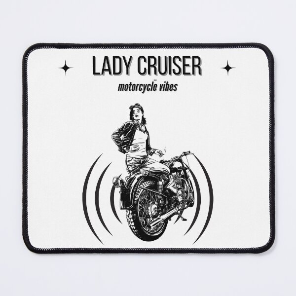 Item preview, Lady Cruiser Motorcycle Vibes – Vintage Black & White Art designed and sold by ArtistanForge.