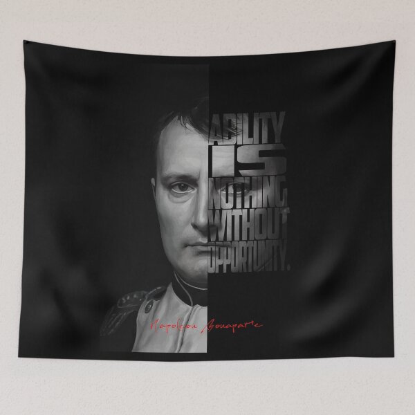 Item preview, Napoleon Bonaparte Portrait – Minimalist Black-and-White Historical Art designed and sold by Enea Kelo.