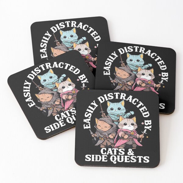 Item preview, Easily Distracted by Cats and Side Quests designed and sold by BASKF.