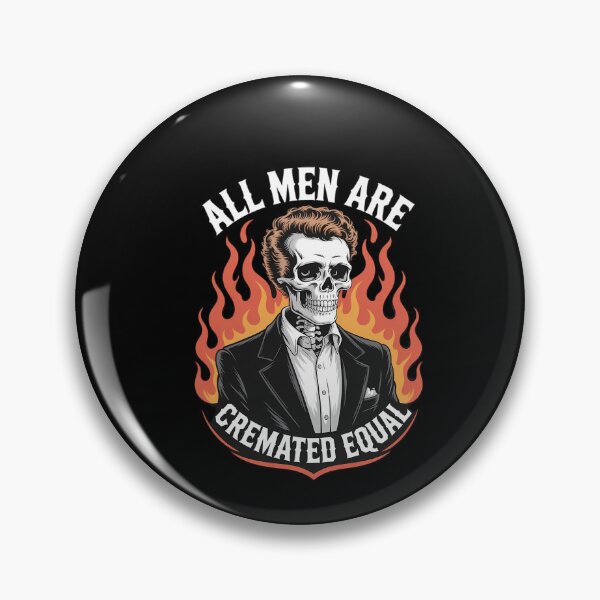 Item preview, All Men Are Cremated Equal Funny Spooky Skeleton Halloween designed and sold by DeadlockCrew.