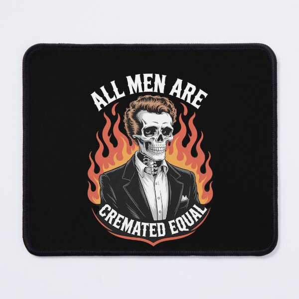 Item preview, All Men Are Cremated Equal Funny Spooky Skeleton Halloween designed and sold by DeadlockCrew.