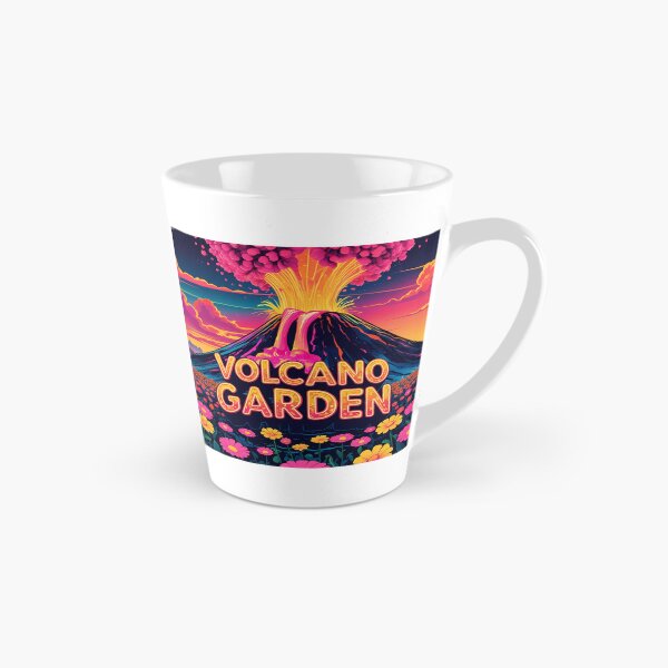 Item preview, Volcano Garden – Retro 2D Vector Fantasy Volcano Erupting Glowing Flowers Over Neon Fields designed and sold by LoliDesignShop.