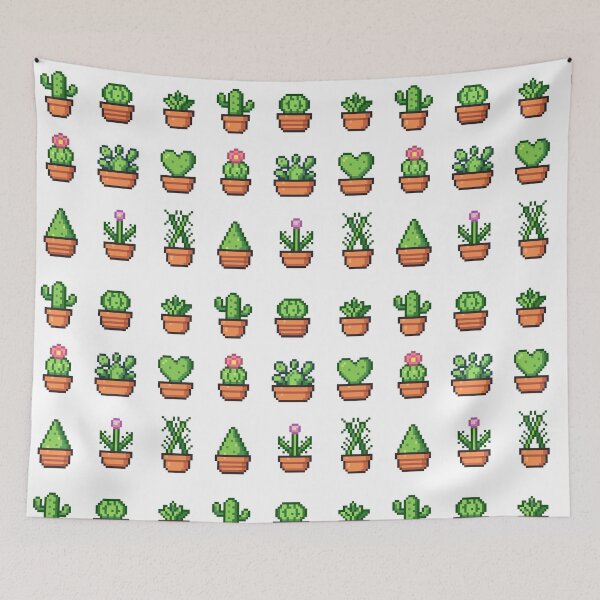 Item preview, Pixel Art Cute Cactus Collection – Adorable Potted Succulents designed and sold by retro_pixel.
