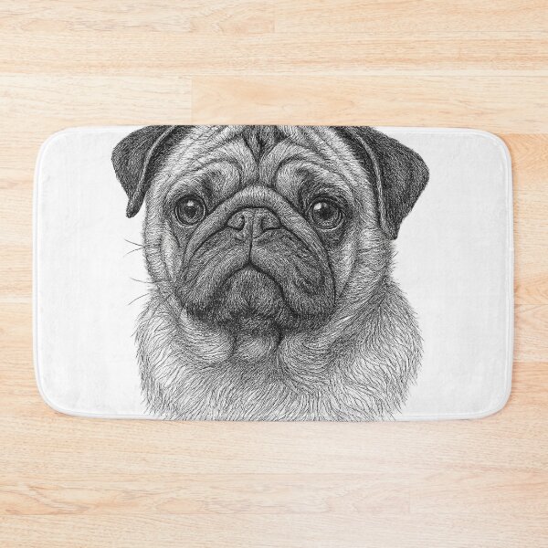 Item preview, Otis – Detailed Pencil Sketch of a Pug designed and sold by BarkAndWear.