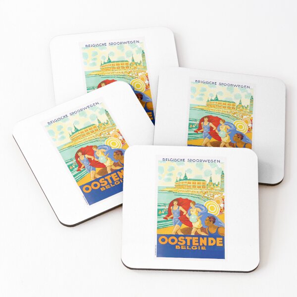 Item preview, Art Deco Oostende Belgium Beach Poster designed and sold by TeeARTHY.