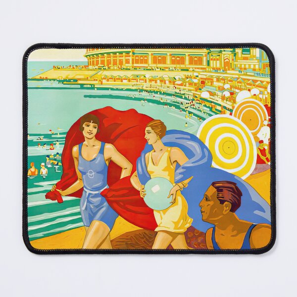 Item preview, Art Deco Oostende Belgium Beach Poster designed and sold by TeeARTHY.