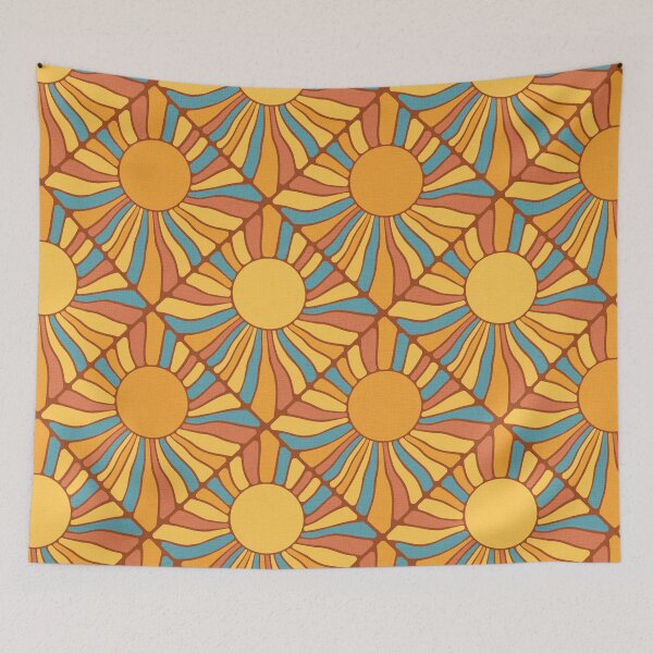 Item preview, 70th Retro sun, sunshine pattern designed and sold by iclipart.