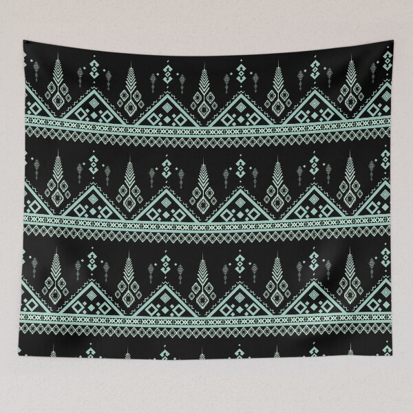 Item preview, Black Jade Tribal Ethnic Geometric Pattern Seamless Vector, Traditional Ornamental Textile Art, Bohemian Style Design designed and sold by Jukclassic.