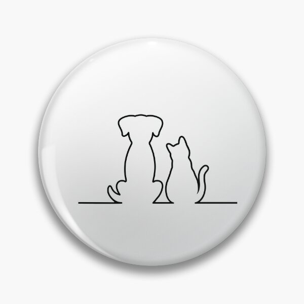 Item preview, Minimalist Pets Silhouette – Cat and Dog Together 3 designed and sold by SsjAlban.