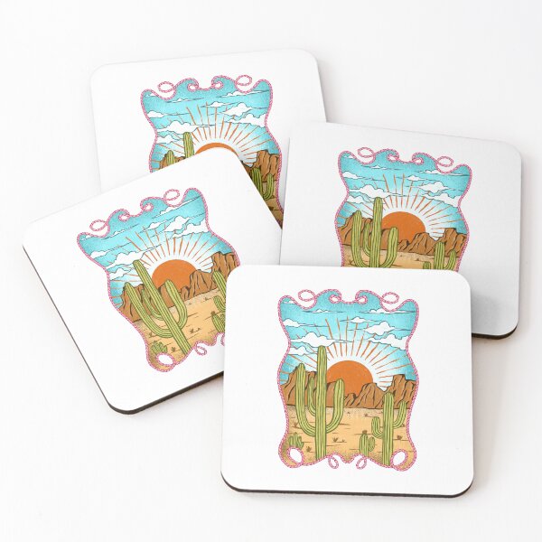 Item preview, Desert sunset retro vintage art designed and sold by pinkyfish1010.