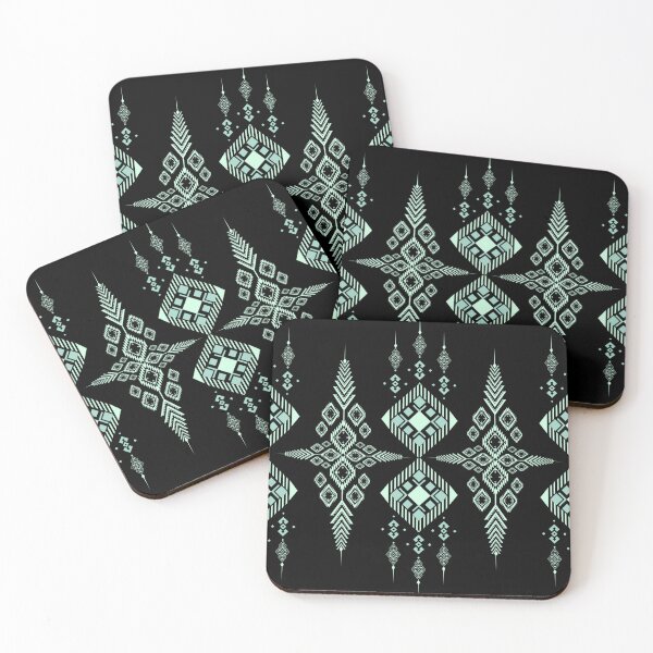 Item preview, Black Jade Tribal Ethnic Geometric Pattern Seamless Vector, Traditional Ornamental Textile Art, Bohemian Style Design designed and sold by Jukclassic.