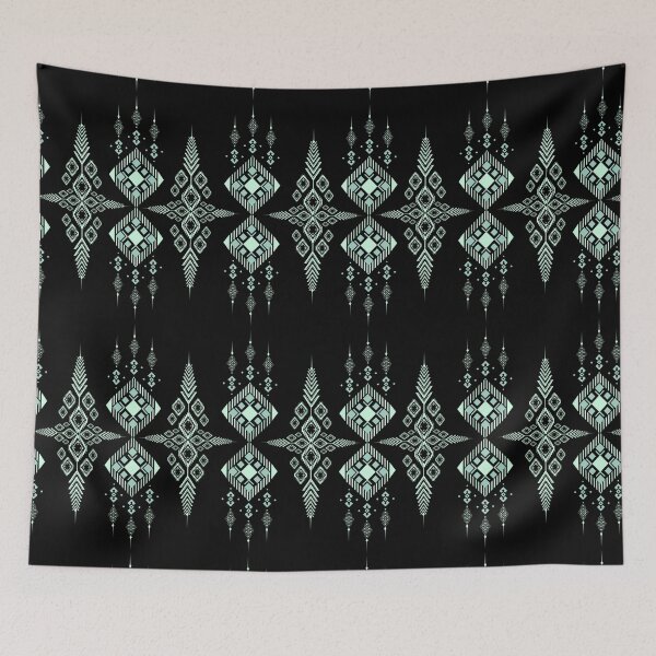 Item preview, Black Jade Tribal Ethnic Geometric Pattern Seamless Vector, Traditional Ornamental Textile Art, Bohemian Style Design designed and sold by Jukclassic.