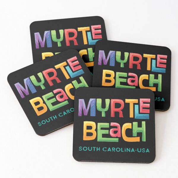 Item preview, Myrtle Beach South Carolina Retro Tropical Typographic Design designed and sold by Futurebeachbum.