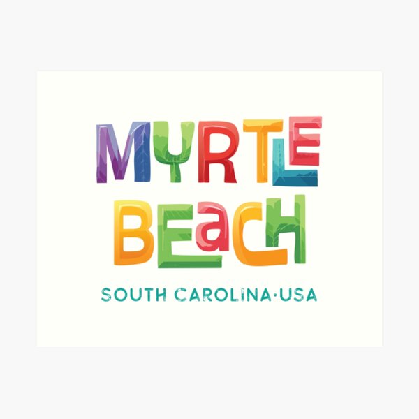 Item preview, Myrtle Beach South Carolina Retro Tropical Typographic Design designed and sold by Futurebeachbum.