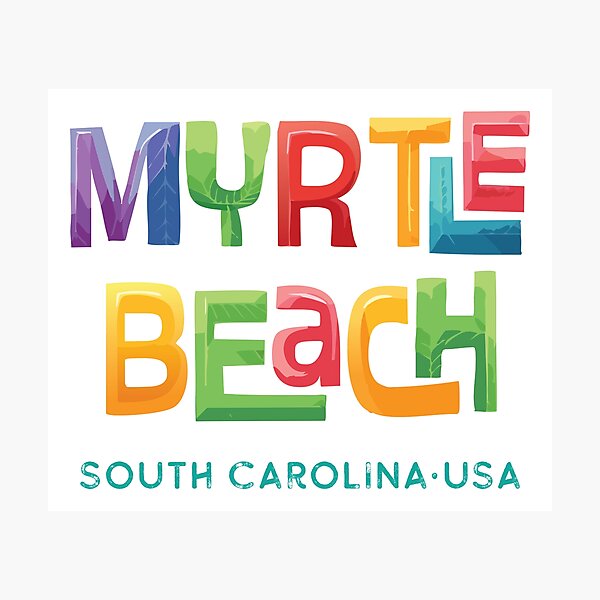 Item preview, Myrtle Beach South Carolina Retro Tropical Typographic Design designed and sold by Futurebeachbum.