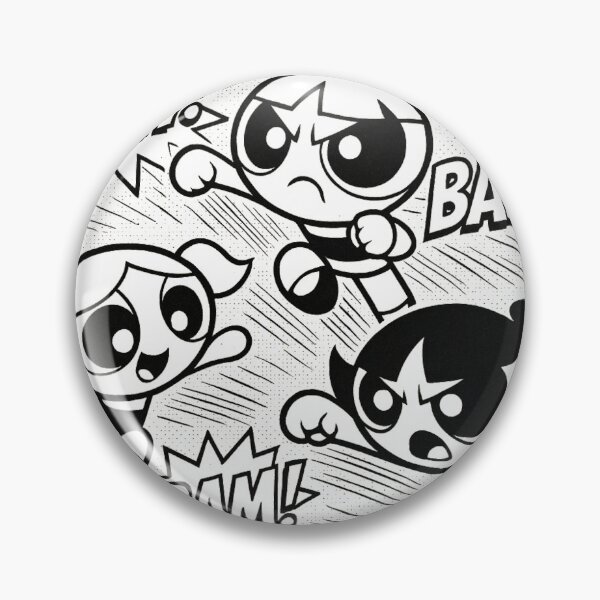 Artikelvorschau, Powerpuff Girls Retro Comic Panel – Vintage Schwarz-Weiß-Action-Kunst entworfen und verkauft von Outlined Era.