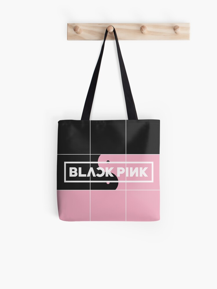 black pink tote bag