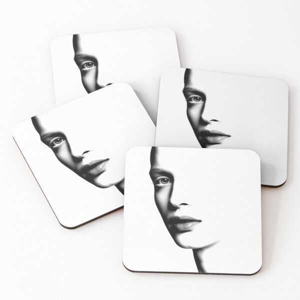 Item preview, Minimalist Half-Face Portrait – Black and White Surreal Fine Art designed and sold by dortmond.