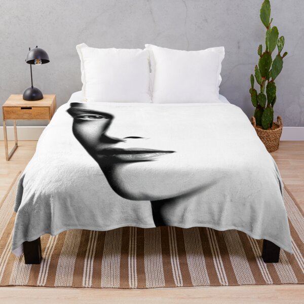Item preview, Minimalist Half-Face Portrait – Black and White Surreal Fine Art designed and sold by dortmond.